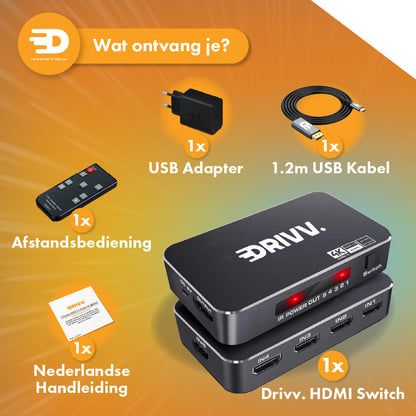 HDMI Switch - 5 in 1 uit - 4K 60Hz