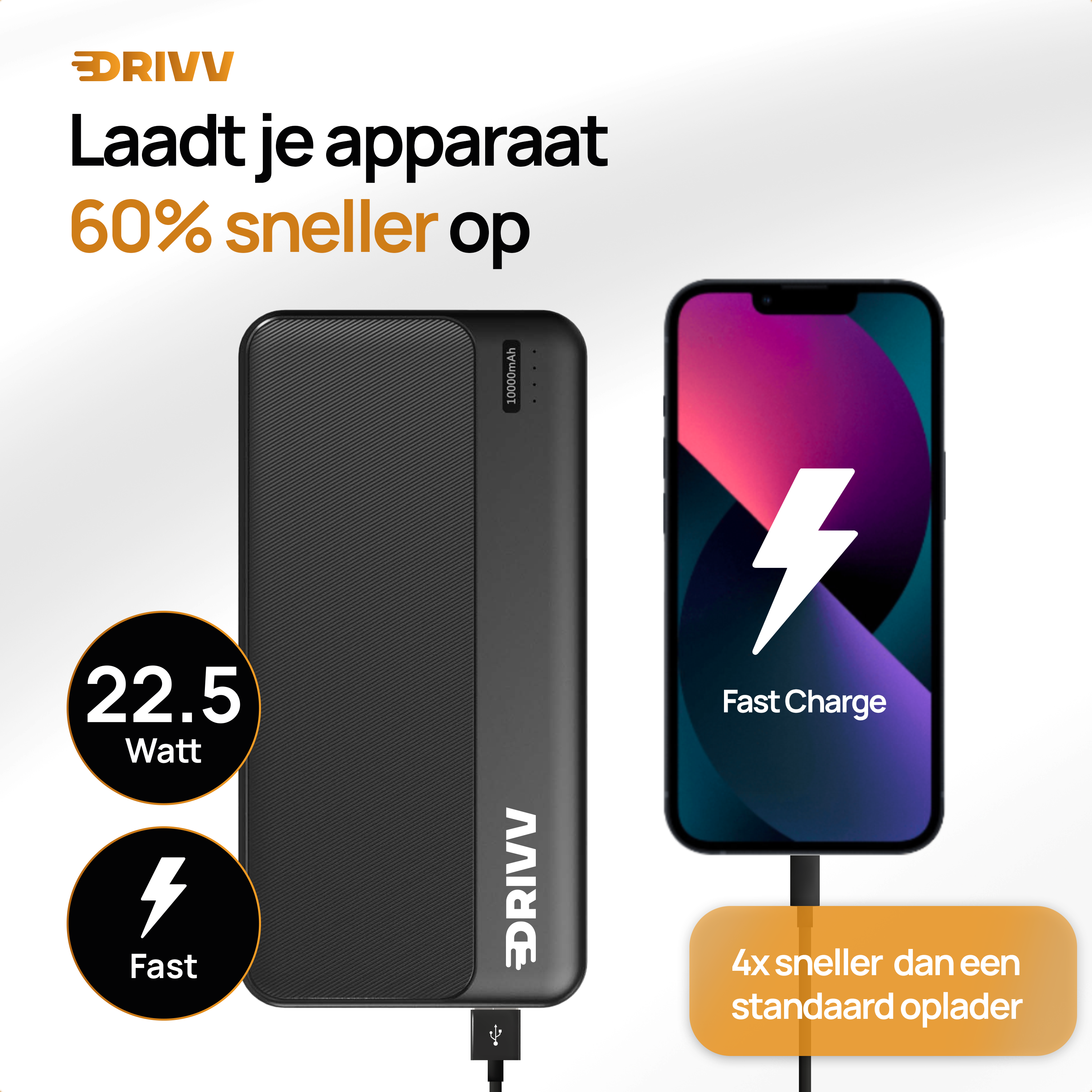 Powerbank 10.000 mAh - 22.5W Snellader