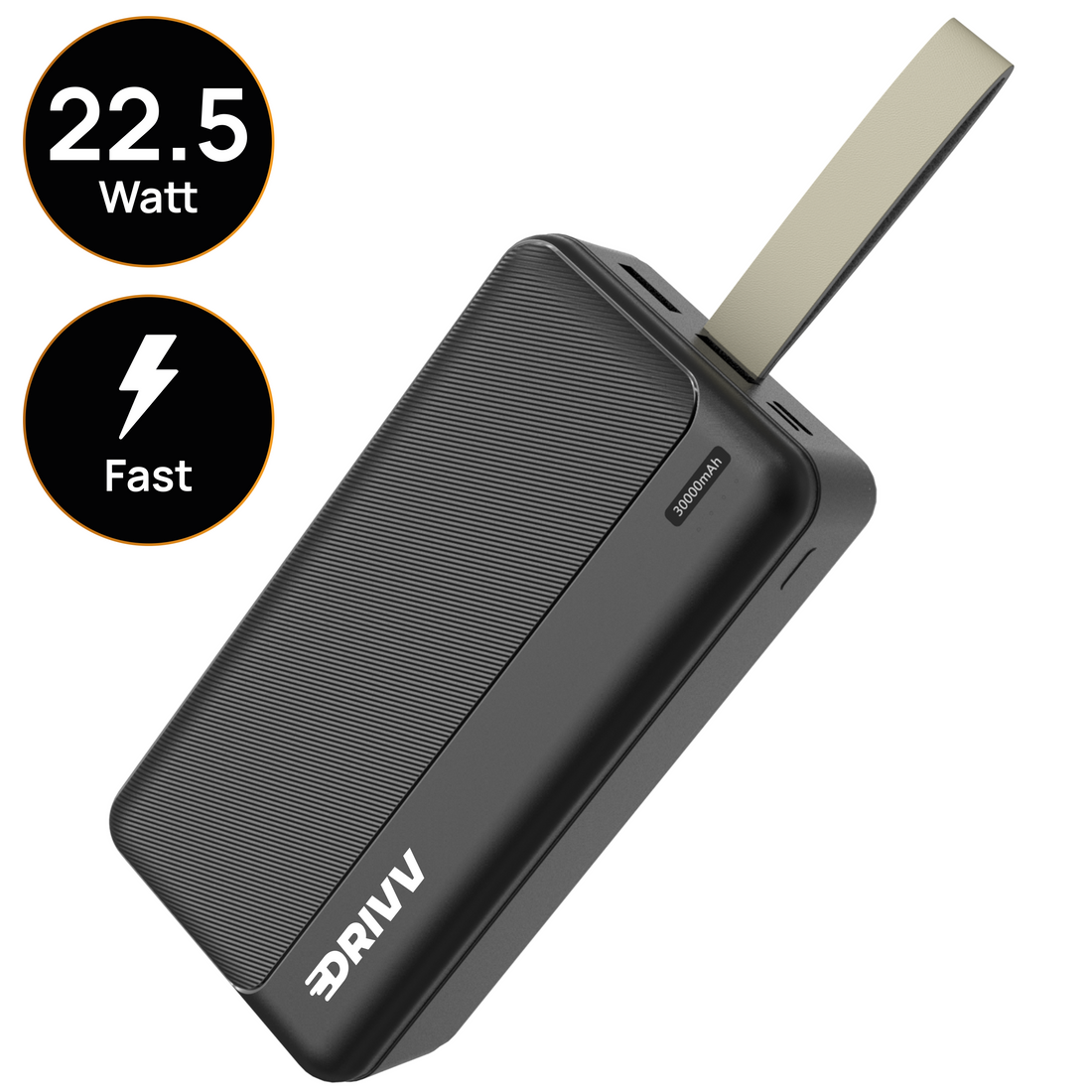 Powerbank 30.000 mAh - 22.5W Snellader - Fast Charge USB 3.0 - USB C