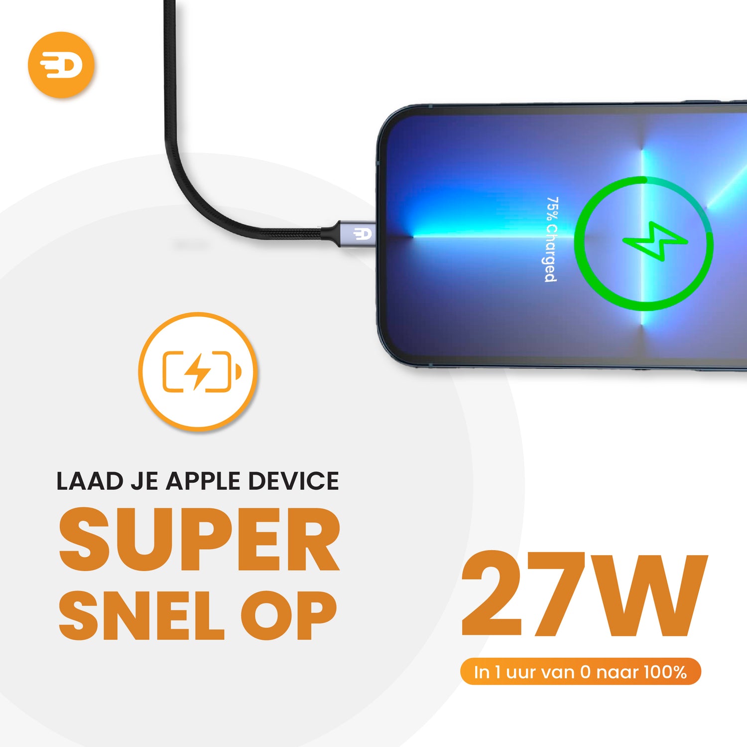 USB C naar Lightning Kabel