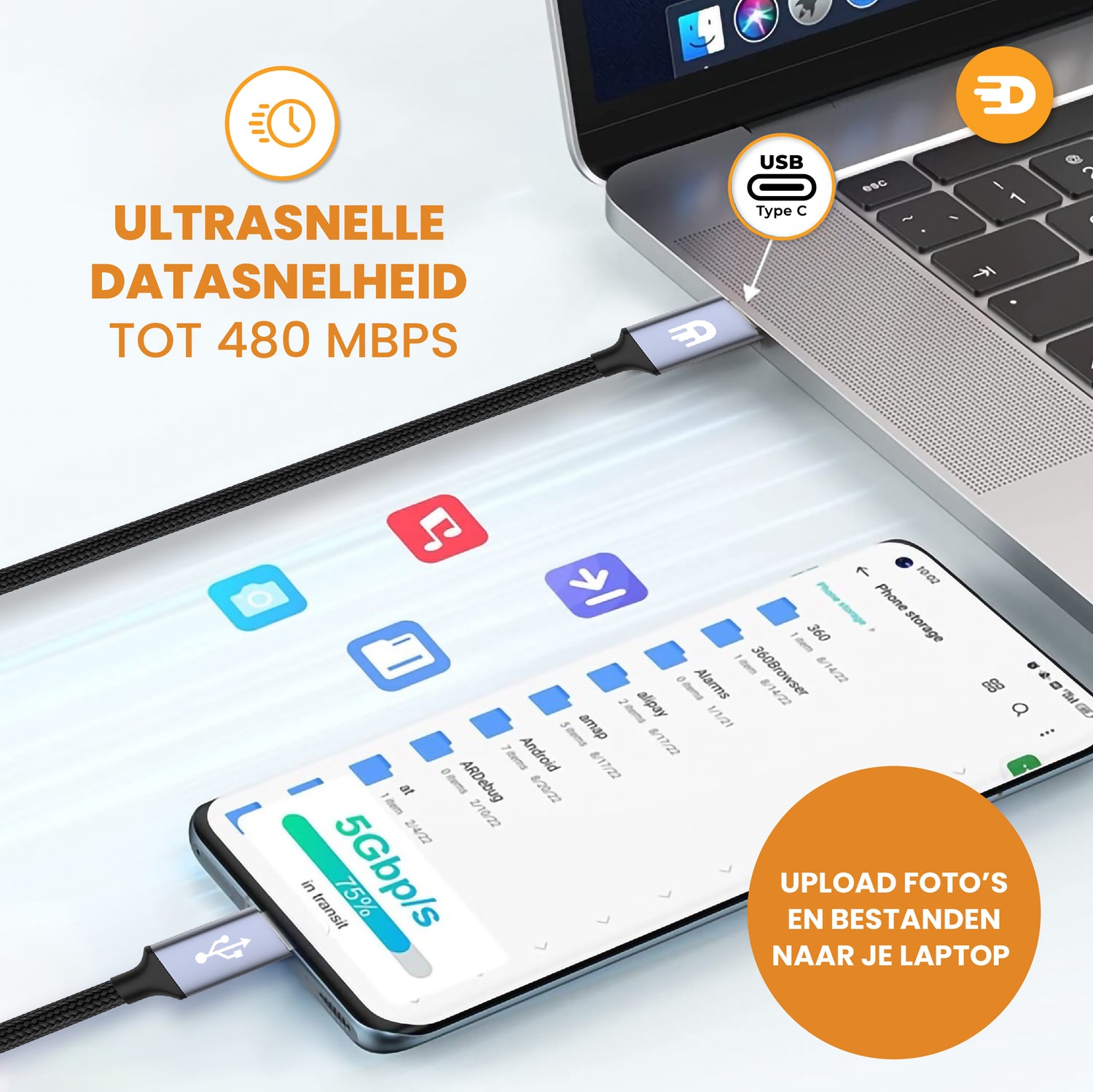 USB C naar Lightning Kabel