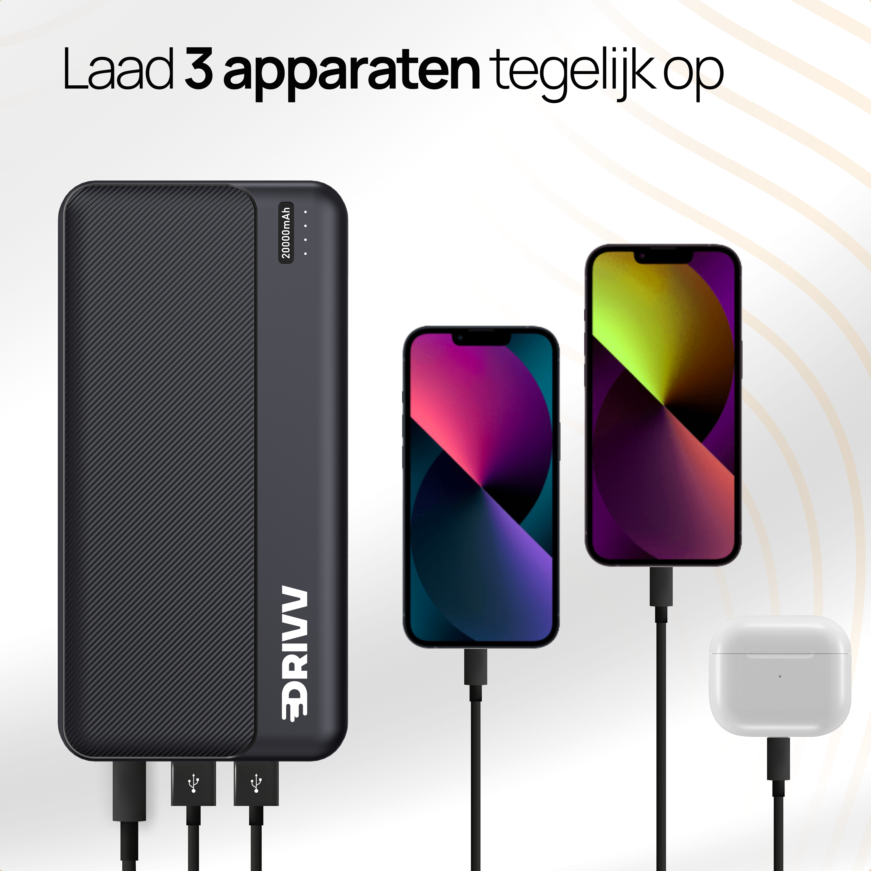 Powerbank 20.000 mAh - 22.5W Snellader