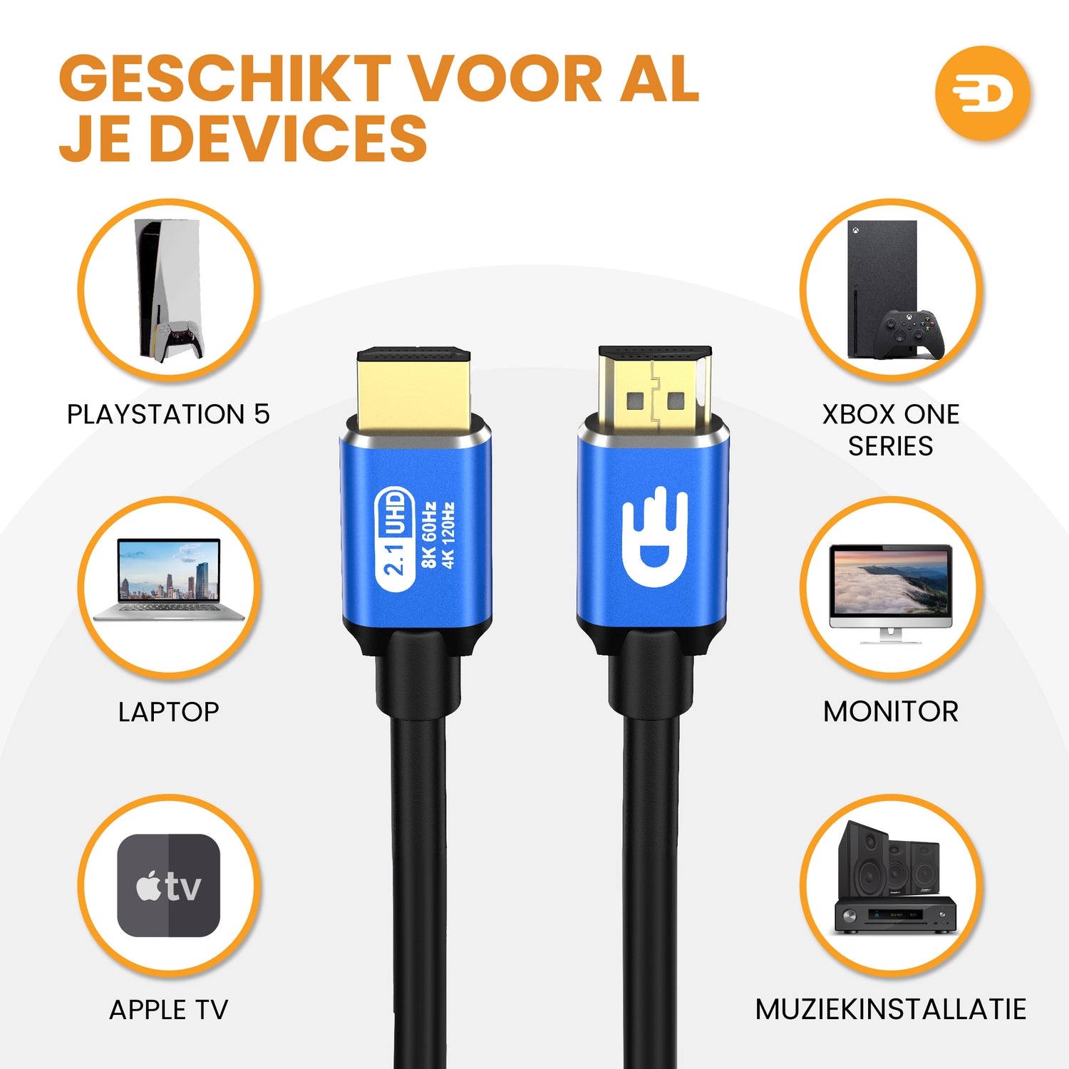 HDMI Kabel 2.1 - 8K 60Hz - 4K 120Hz