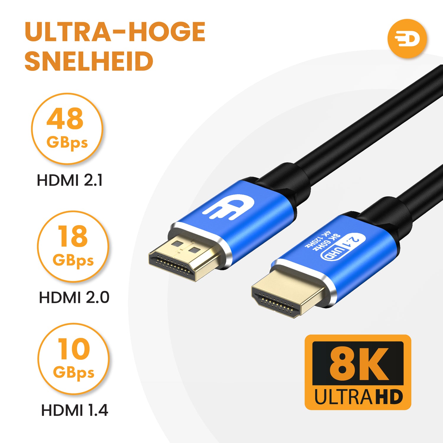 HDMI Kabel 2.1 - 8K 60Hz - 4K 120Hz