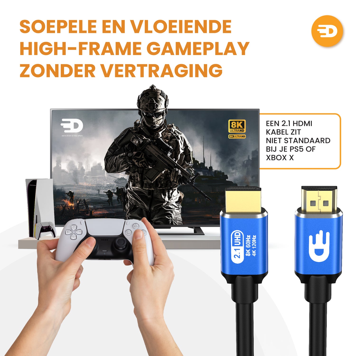 HDMI Kabel 2.1 - 8K 60Hz - 4K 120Hz
