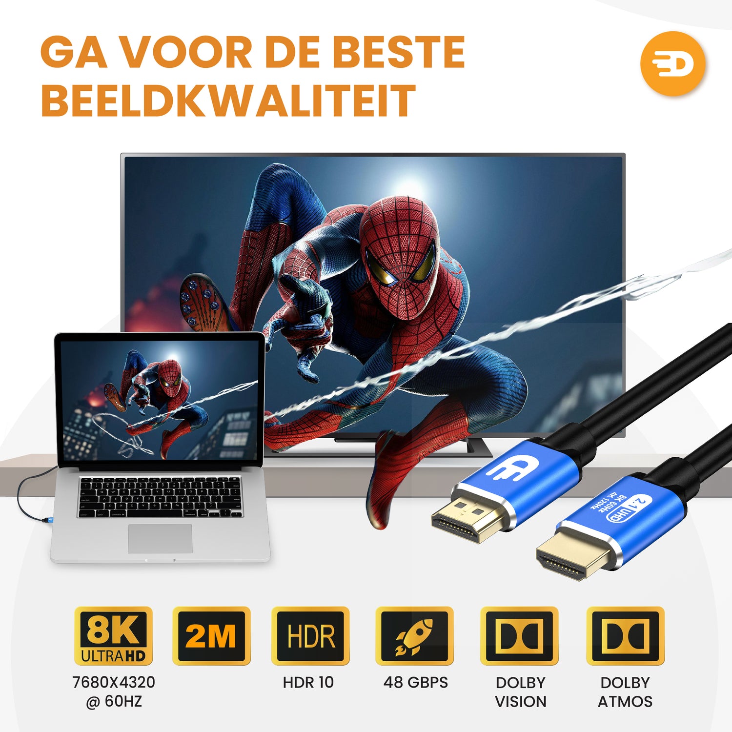 HDMI Kabel 2.1 - 8K 60Hz - 4K 120Hz