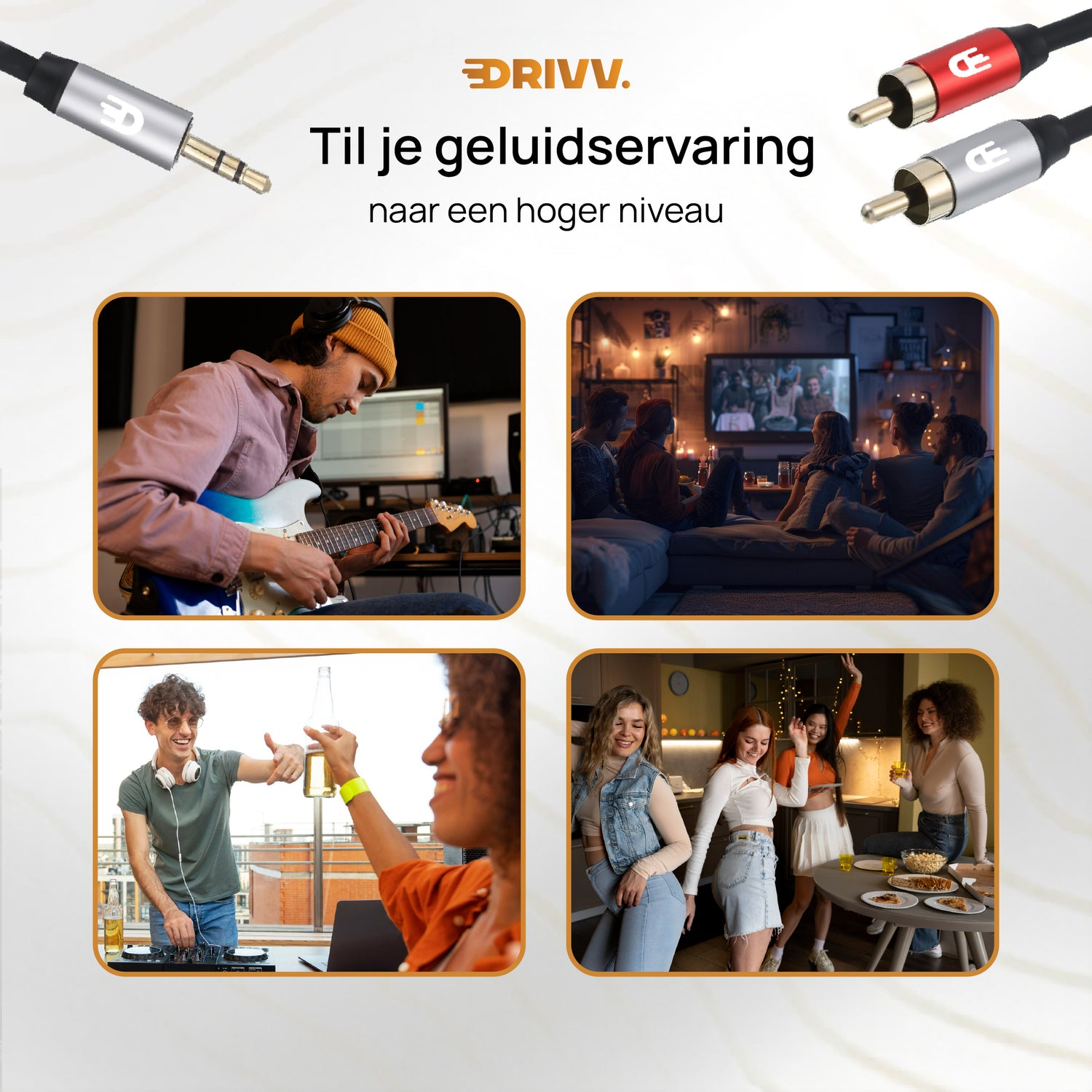 3,5 mm naar 2RCA Kabel – Storingsvrij stereo geluid voor versterker en speakers