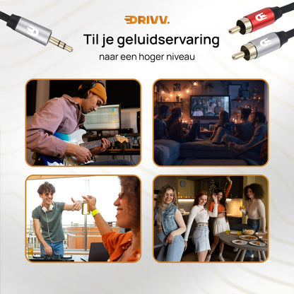 3,5 mm naar 2RCA Kabel – Storingsvrij stereo geluid voor versterker en speakers