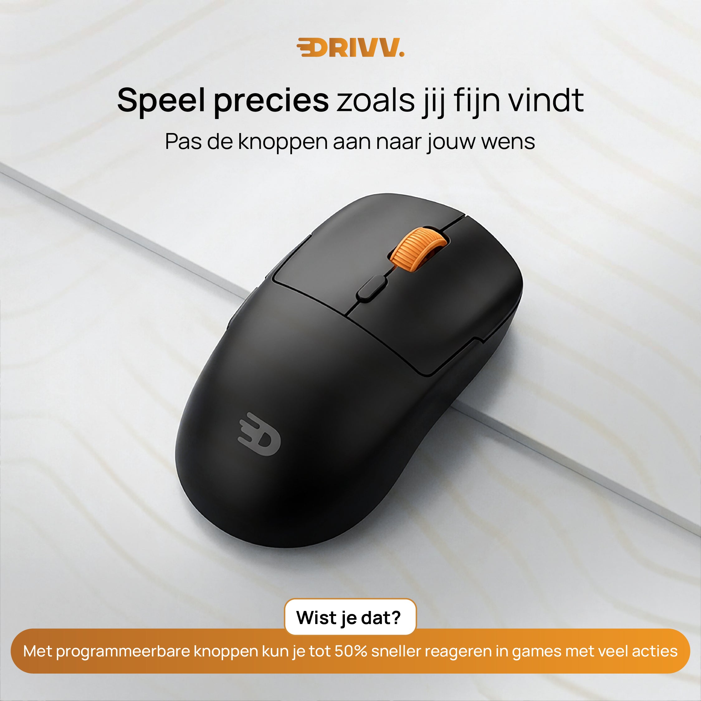 Gaming Muis Nova Draadloos - 63g ultralicht, PAW3311, 12.000 DPI