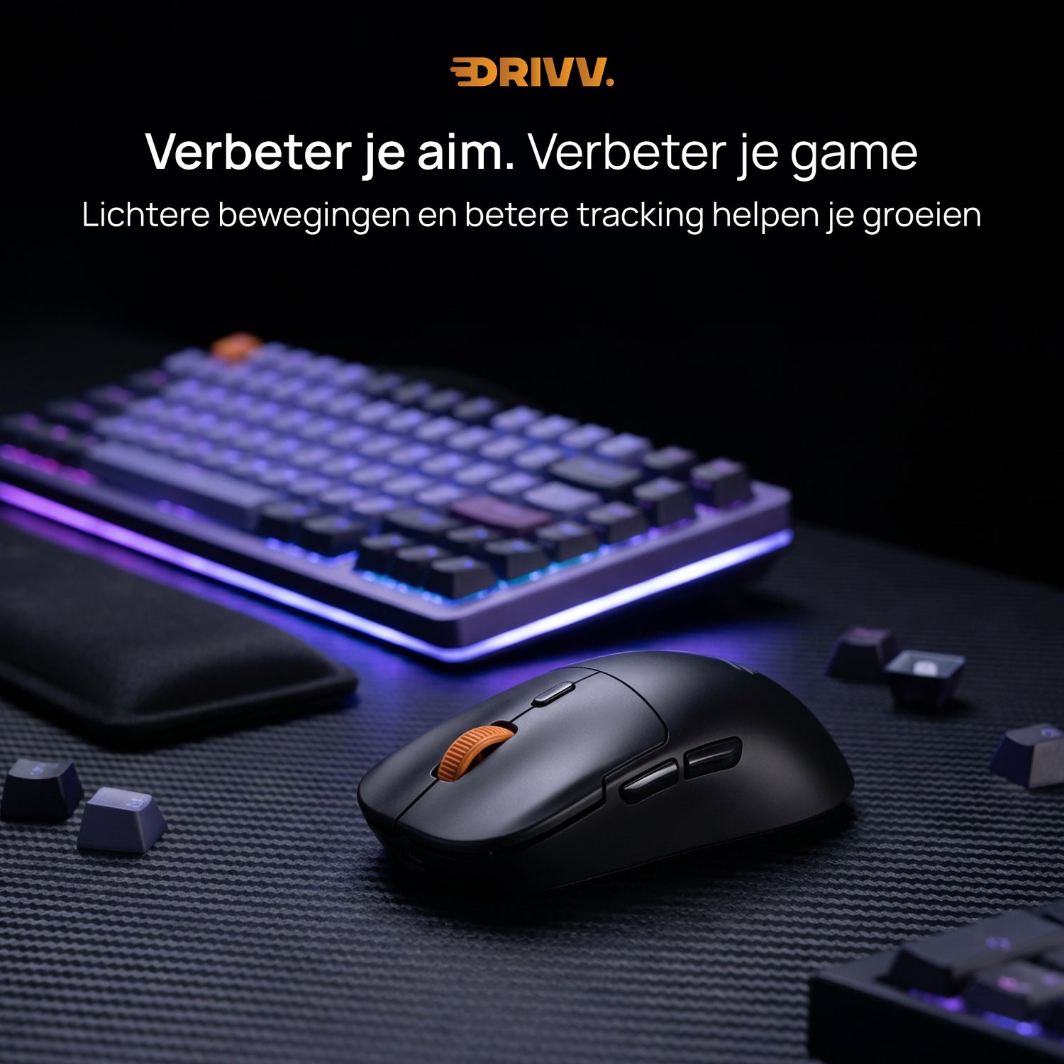 Gaming Muis Nova Draadloos - 63g ultralicht, PAW3311, 12.000 DPI