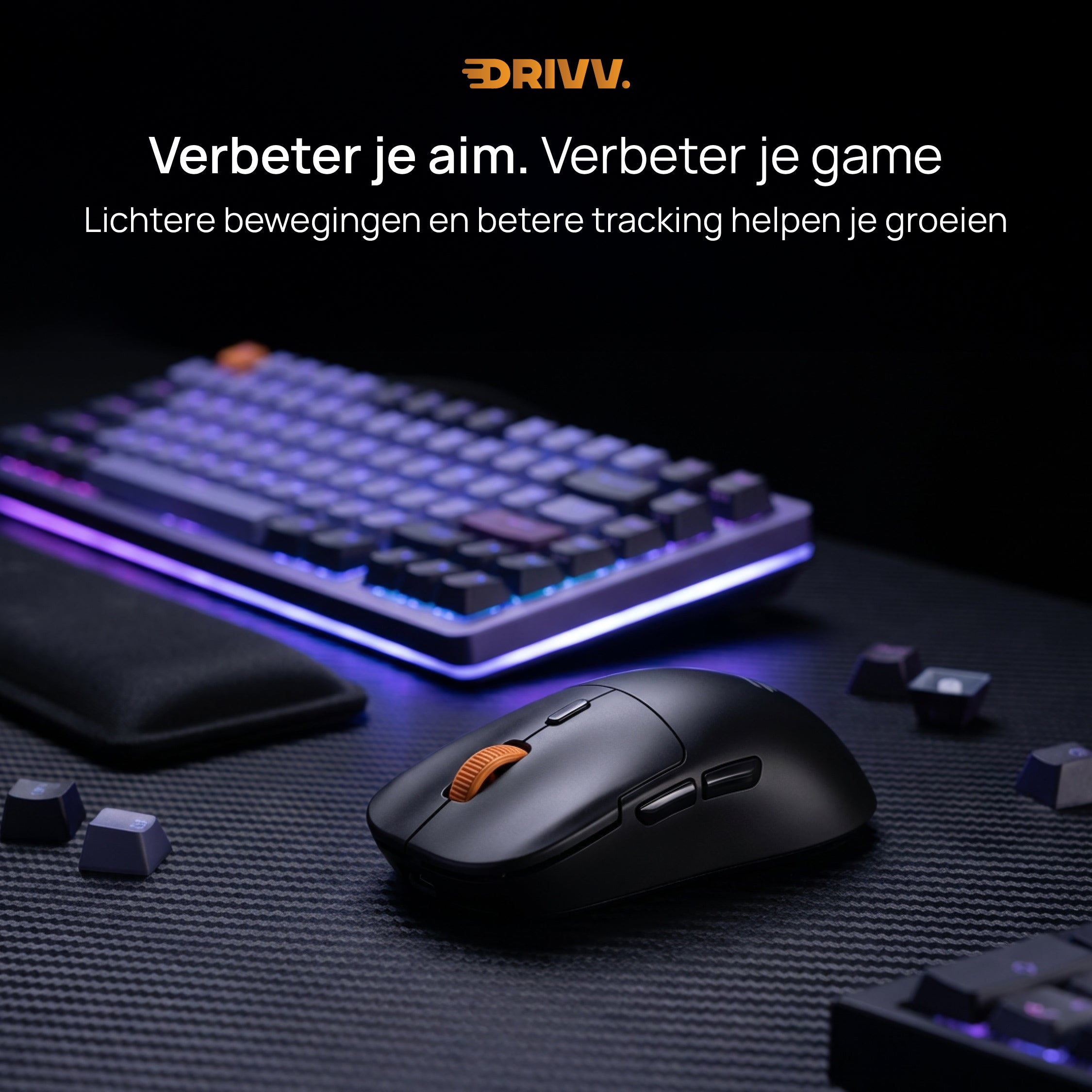 Gaming Muis Nova Draadloos - 63g ultralicht, PAW3311, 12.000 DPI