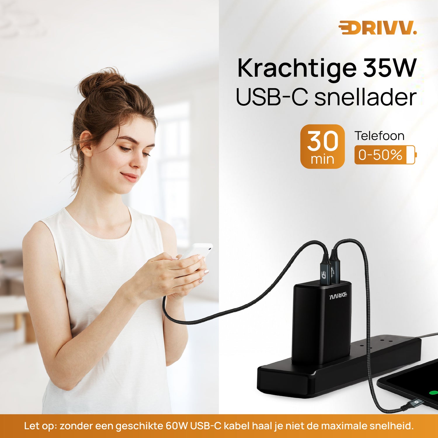 USB C + A Oplader 35W – Snelladen met Power Delivery