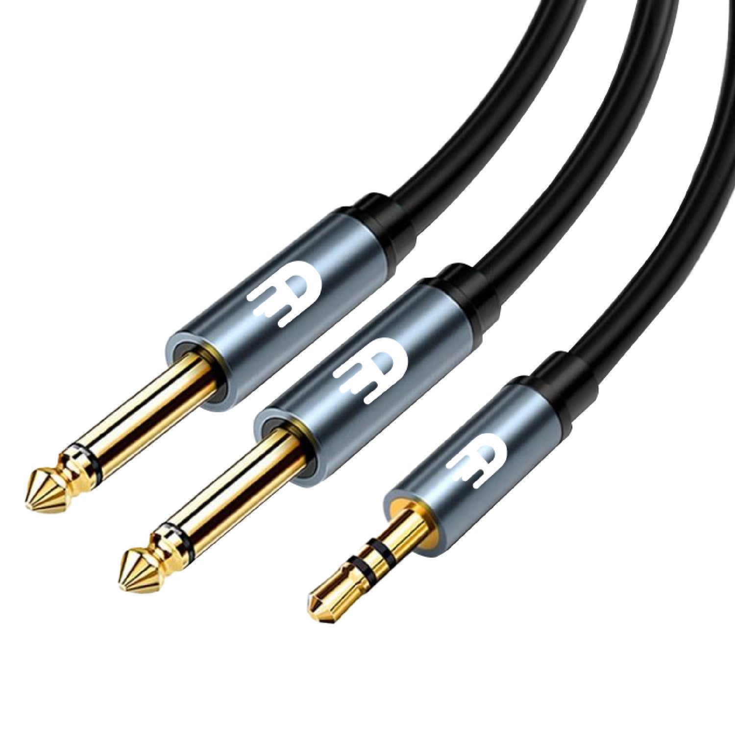 Premium 3,5 mm Jack naar Dual 6,35 mm Kabel - Stereo Audio