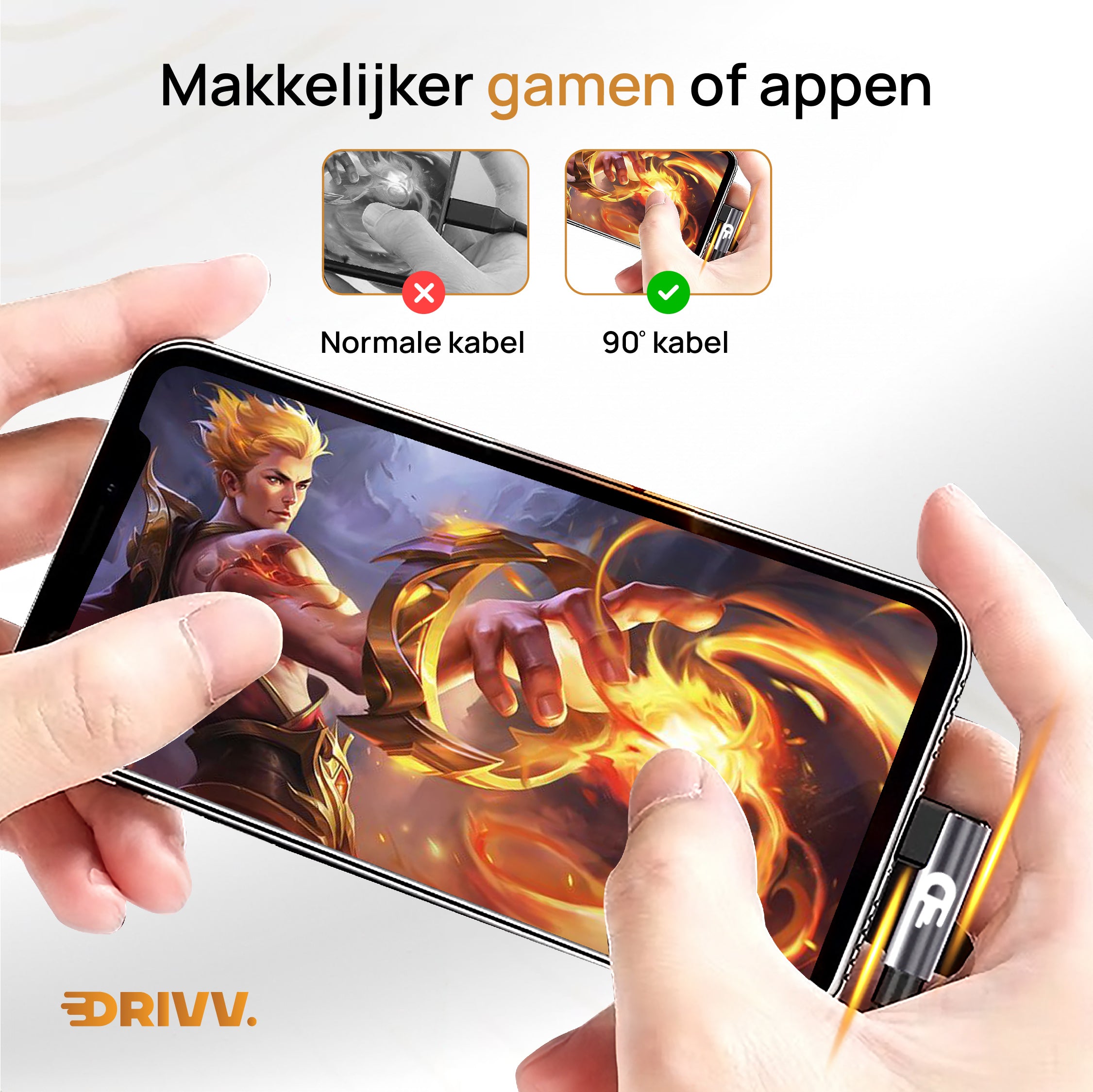 USB naar USB C Kabel Haaks