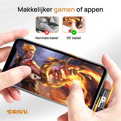 USB naar USB C Kabel Haaks