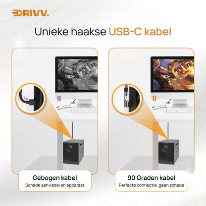 USB naar USB C Kabel Haaks