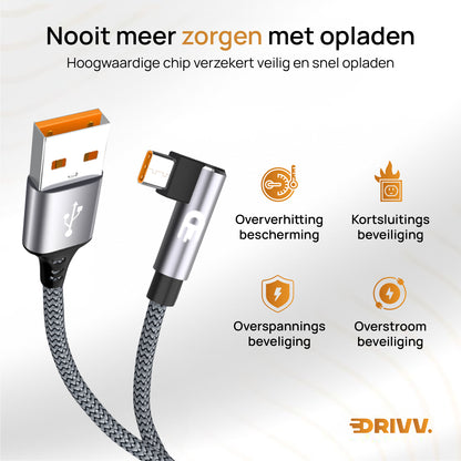 USB naar USB C Kabel Haaks