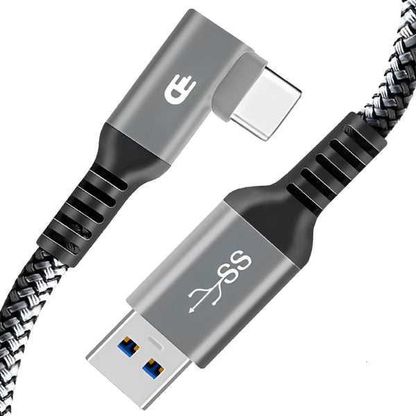 USB naar USB-C Kabel - Haaks 3.0A Fast Charge - 3 meter