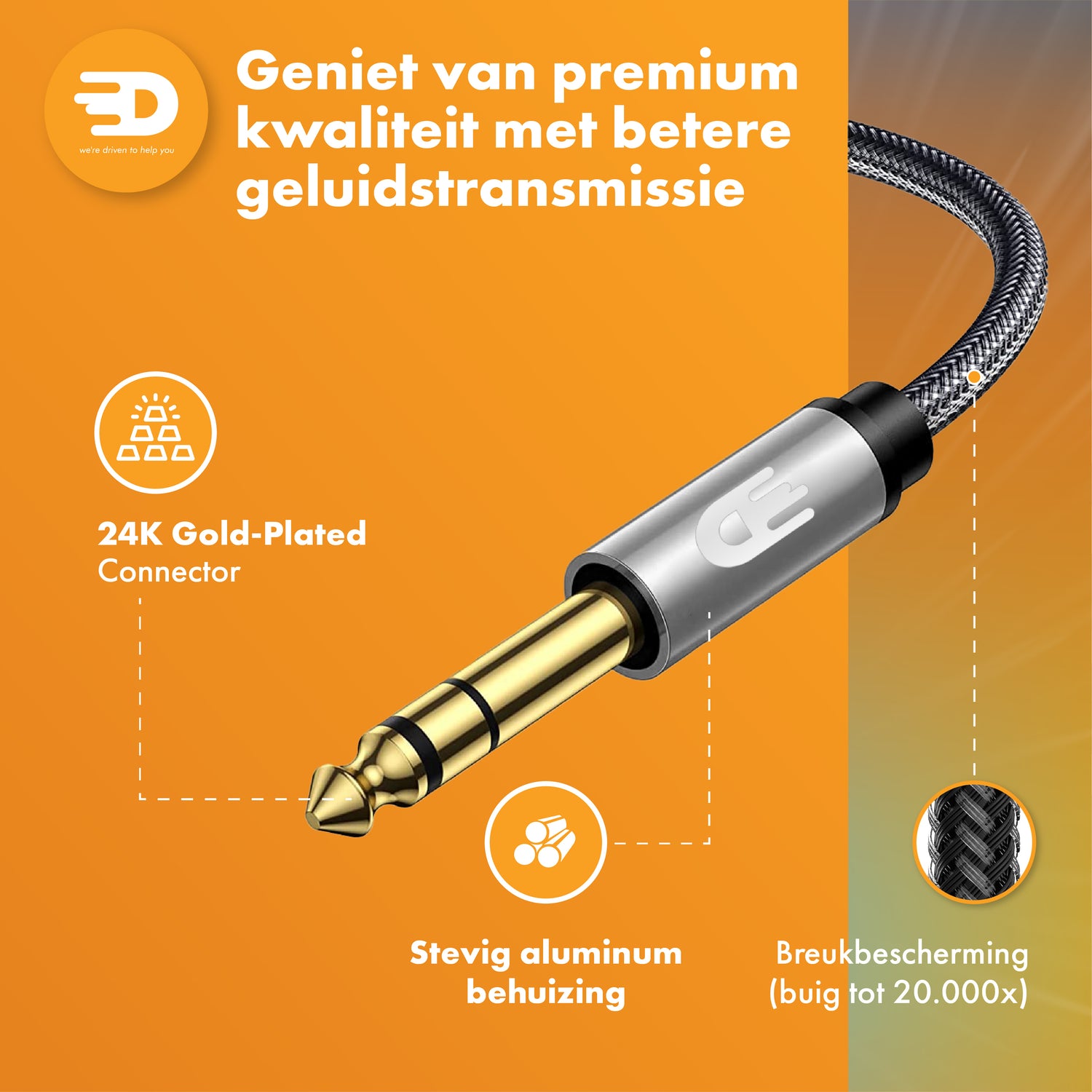 AUX Kabel - Jack naar Jack 3.5 mm