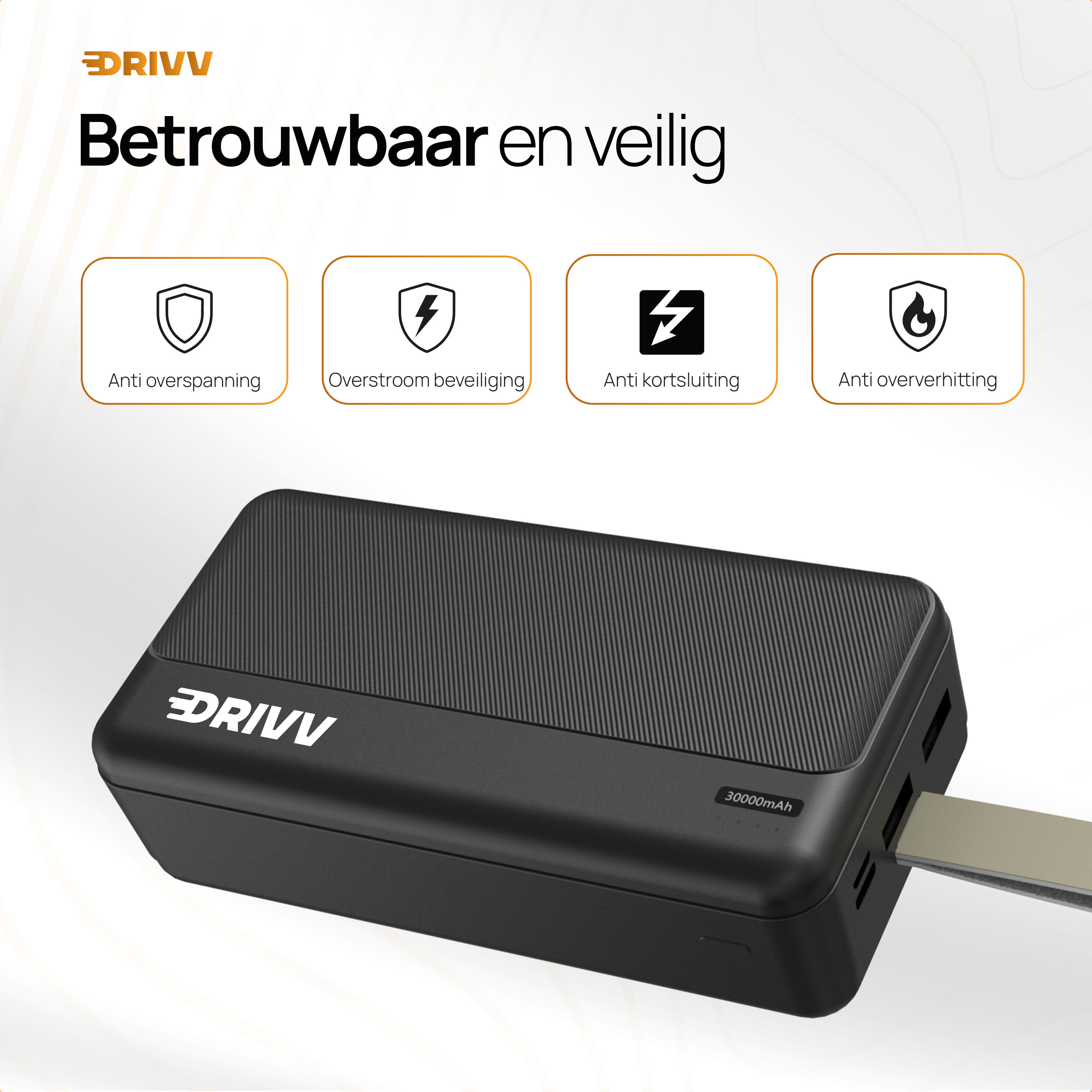 Powerbank 30.000 mAh - 22.5W Snellader - Fast Charge USB 3.0 - USB C