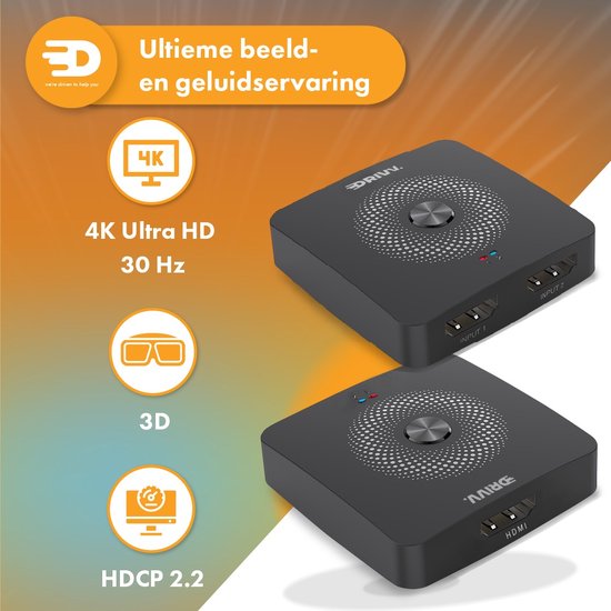 HDMI Switch - 2-in-1 uit - Bi-directioneel