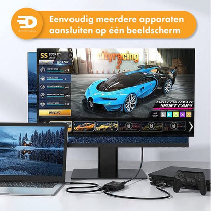 HDMI Switch - 2-in-1 uit - Bi-directioneel