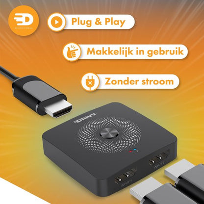 HDMI Switch - 2-in-1 uit - Bi-directioneel