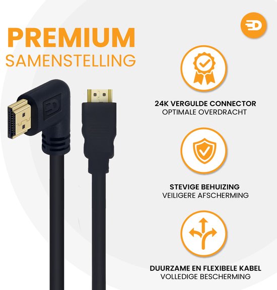 HDMI Kabel 2.1 - Haaks - 4K 120Hz - 8K 60Hz