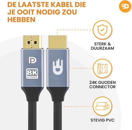 Premium Displayport Kabel 1.4 - PVC - 4K 144Hz - 8K 60Hz