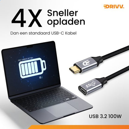 USB C Verlengkabel 3.2 - PD 100w - 4K 60Hz